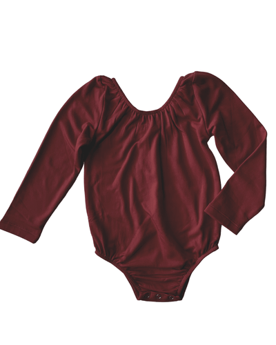 Livee Long Sleeve Leotard - Wine #product_type - Bailey's Blossoms
