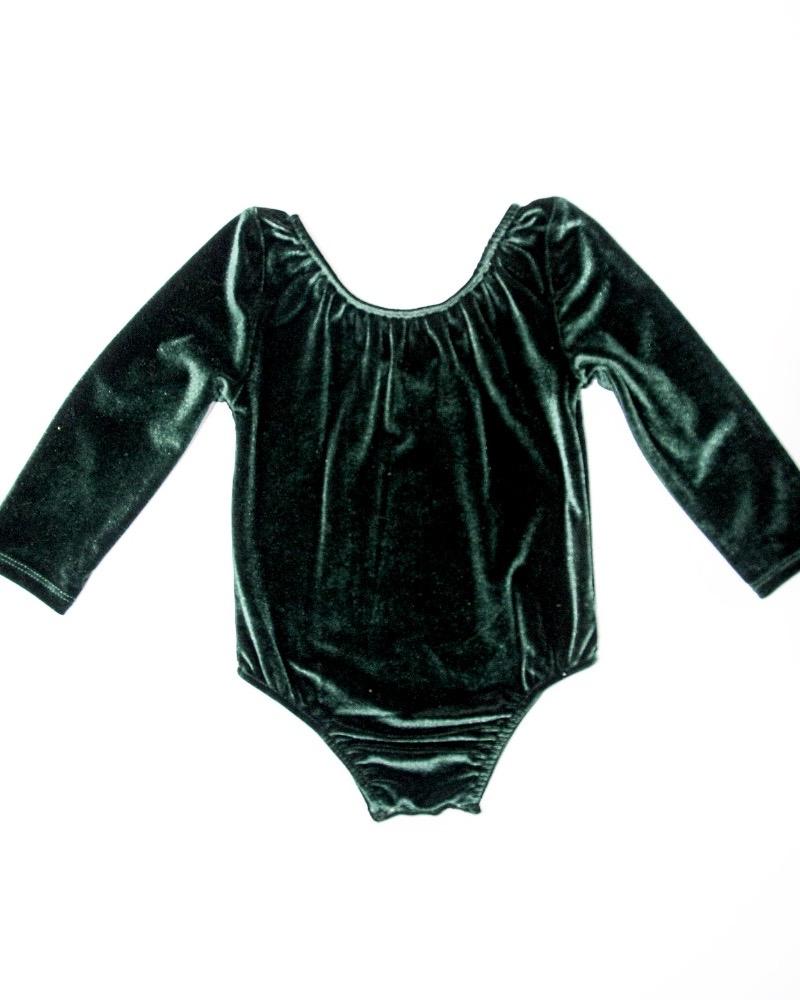 Livee Long Sleeve Velour Leotard - Frosted Forest Green #product_type - Bailey's Blossoms