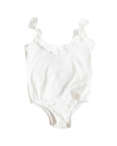 Lylah Ruffle Tank Leotard - White #product_type - Bailey's Blossoms