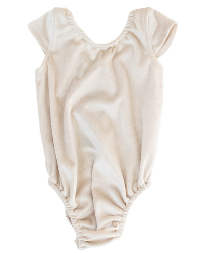 Maggie Cap Sleeve Leotard - Ivory Velour #product_type - Bailey's Blossoms