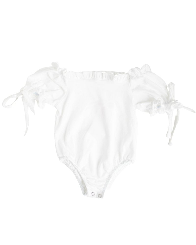 Marigold Puff Sleeve Frilly Leotard - White #product_type - Bailey's Blossoms