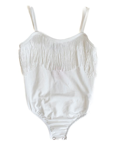 Maxine Fringe Tank Leotard - White #product_type - Bailey's Blossoms