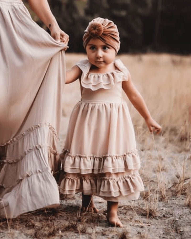 Nellie Ruffle Maxi Dress - Champagne 