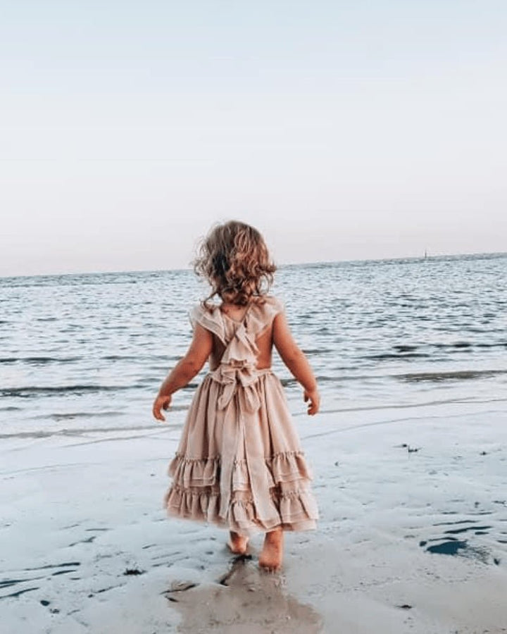 Nellie Ruffle Maxi Dress - Champagne 