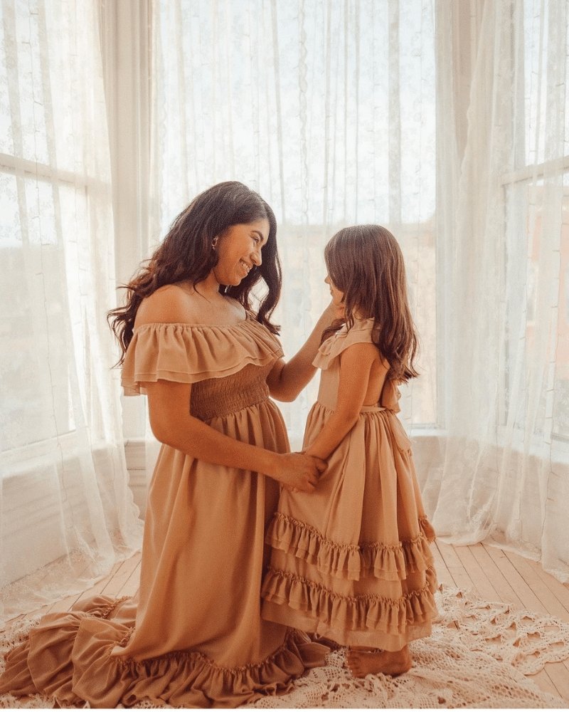 Nellie Ruffle Maxi Dress - Champagne 