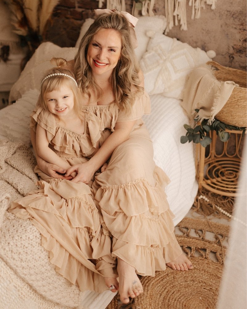 Nellie Ruffle Maxi Dress - Champagne - Bailey's Blossoms