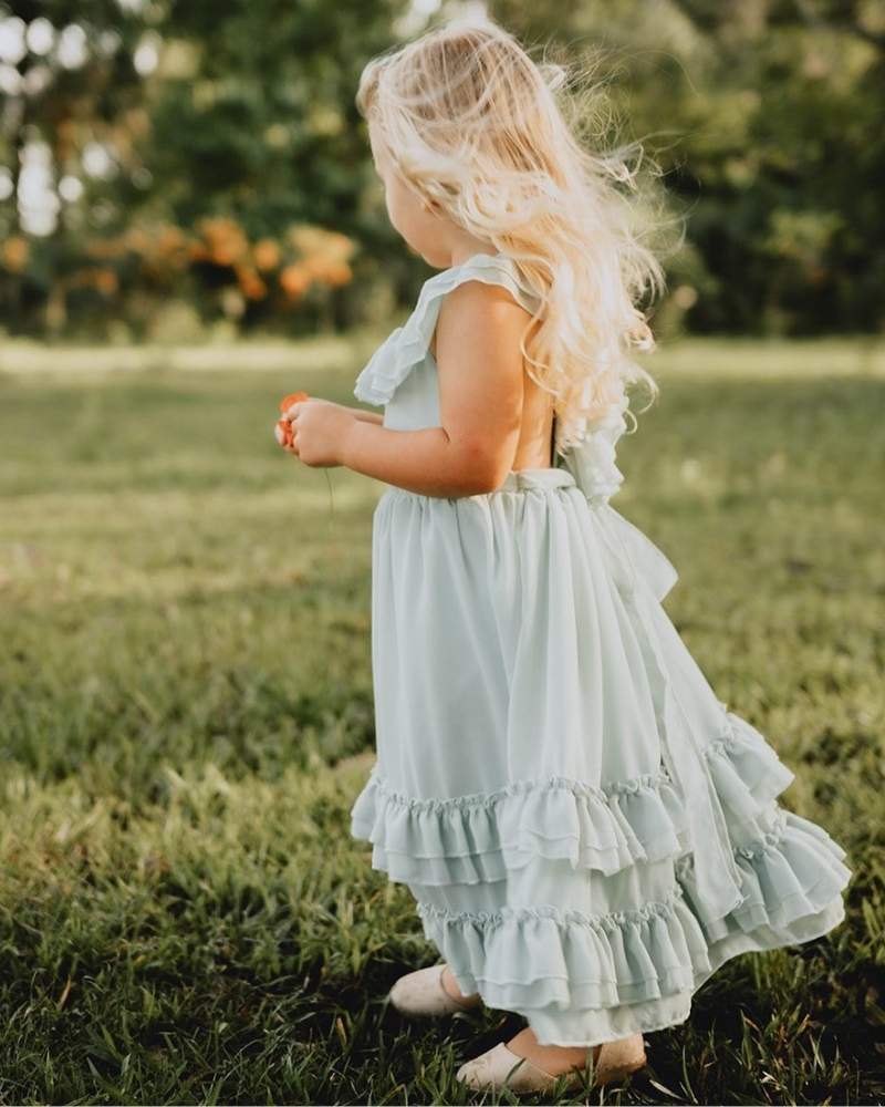 Nellie Ruffle Maxi Dress - Sage 