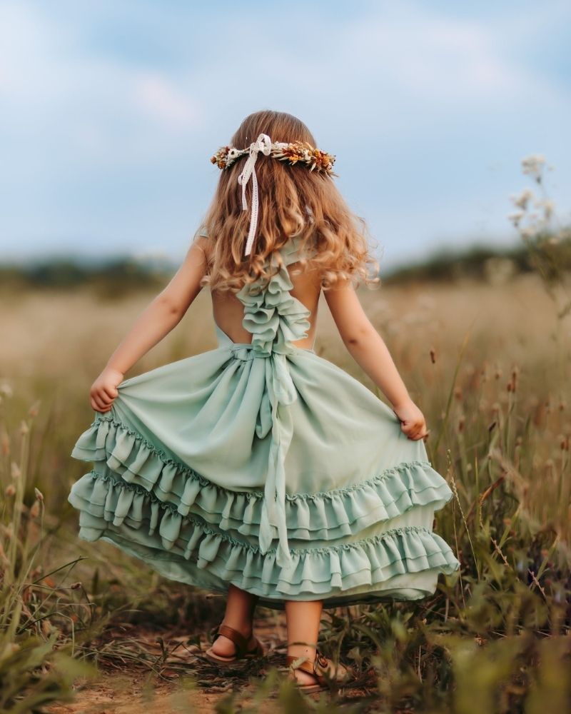 Nellie Ruffle Maxi Dress - Sage 