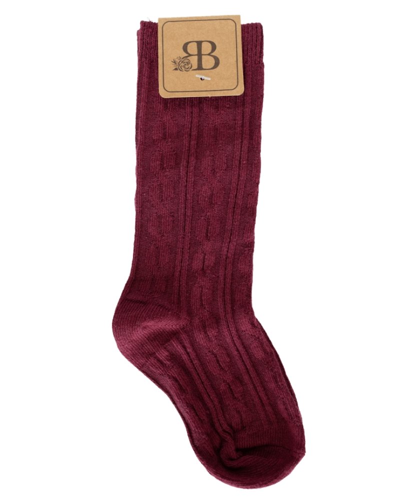 Pepper Knee-High Cable Knit Socks #product_type - Bailey's Blossoms