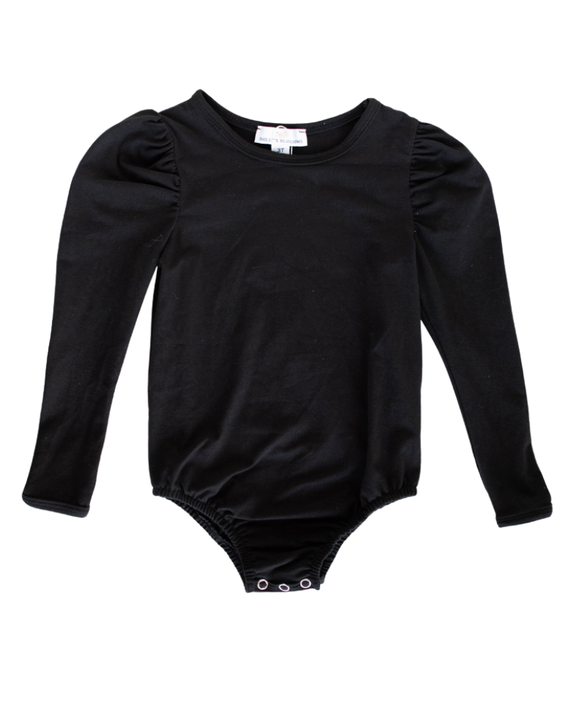 Rosalind Puff Long Sleeve Leotard - Black #product_type - Bailey's Blossoms