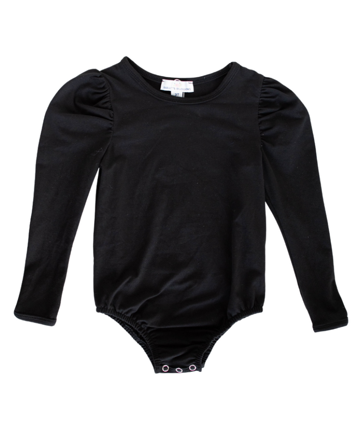 Rosalind Puff Long Sleeve Leotard - Black 