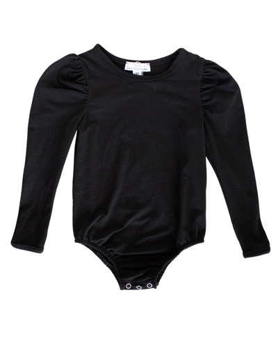 Rosalind Puff Long Sleeve Leotard - Black #product_type - Bailey's Blossoms