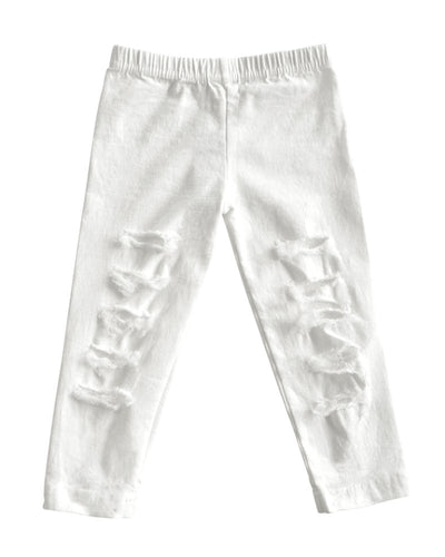 Roxie Slashed Jeggings - White #product_type - Bailey's Blossoms