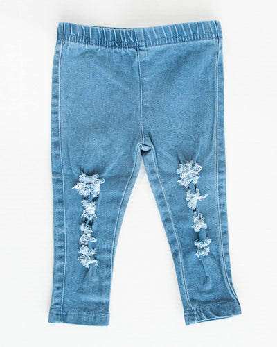 Roxie Slashed Jeggings - Light Denim #product_type - Bailey's Blossoms