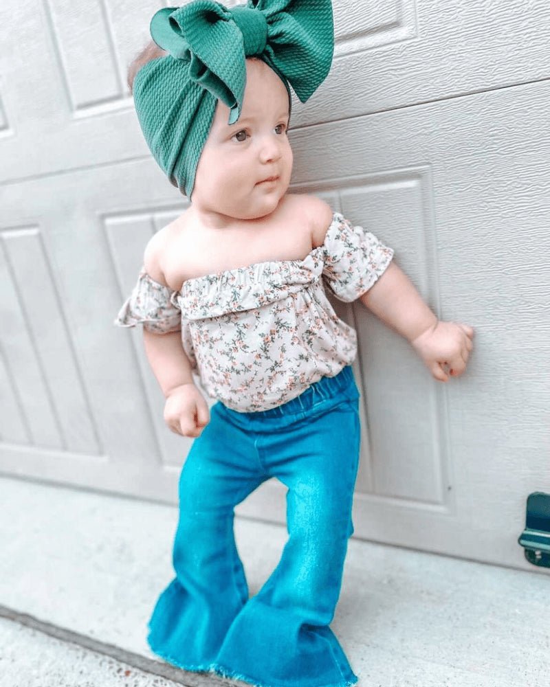 Bailey s Blossoms Sophie Denim Bell Bottoms Dark Wash 4T