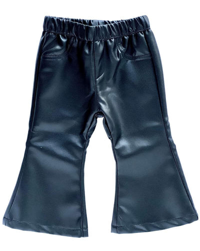 Sophie Pleather Bell Bottoms - Black #product_type - Bailey's Blossoms