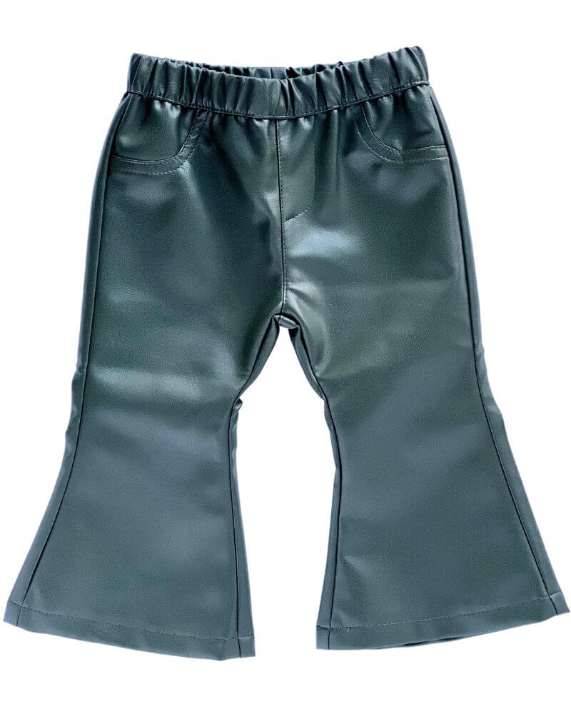 Sophie Pleather Bell Bottoms - Olive #product_type - Bailey's Blossoms