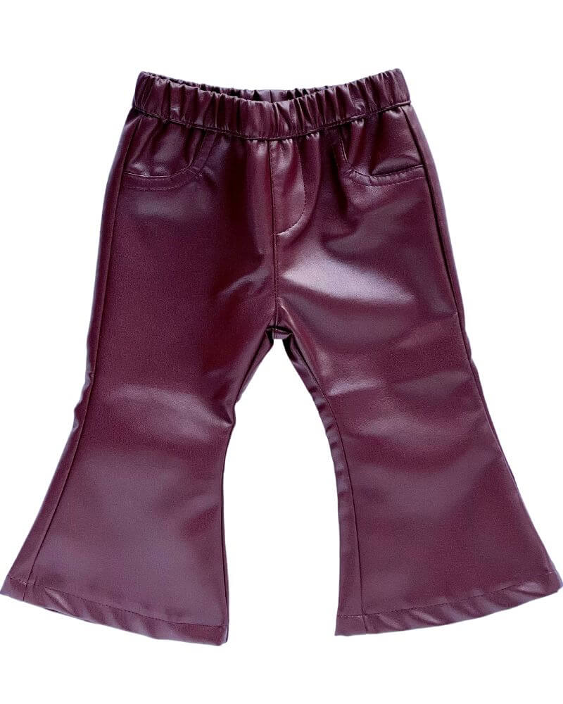 Sophie Pleather Bell Bottoms - Wine #product_type - Bailey's Blossoms