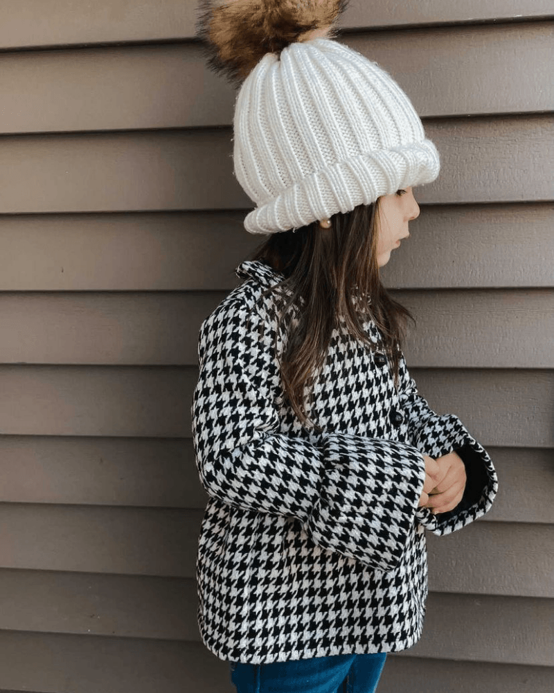 Waldorf Button Front Pea Coat - Houndstooth #product_type - Bailey's Blossoms